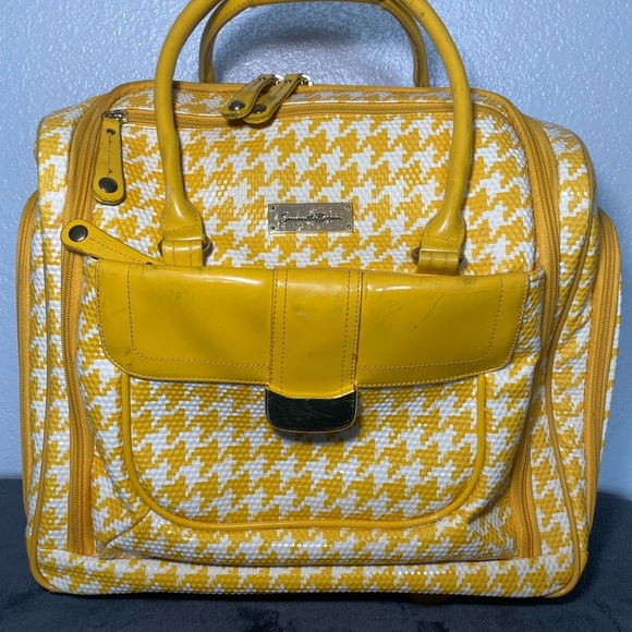 Samantha Browns Yellow Houndstooth Travel Bag - Picture 6 of 16